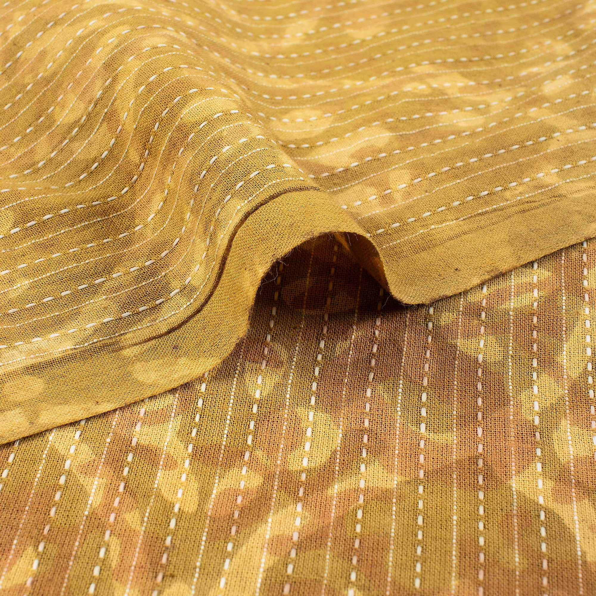 Floral Breathable Dabu Kantha Fabric - Image 5