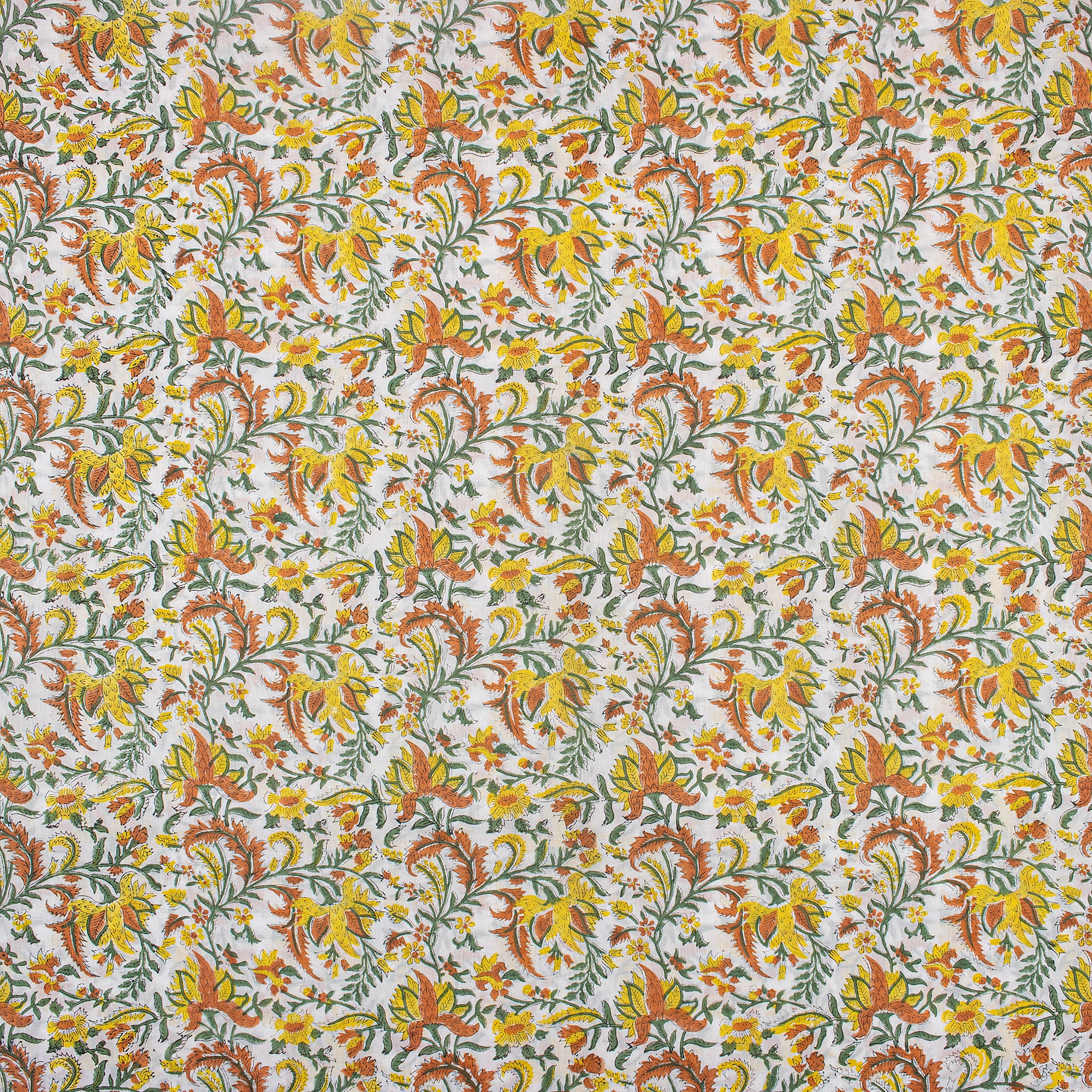 Floral Hand Block Print Fabric for Summer Dress - Image 4