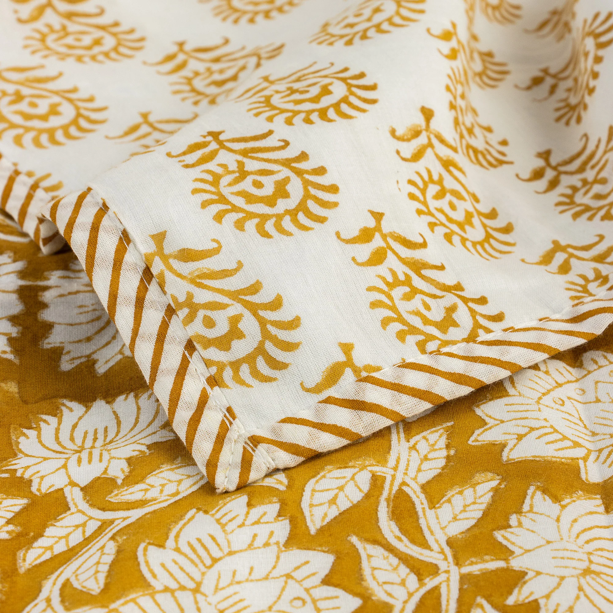 Hand Block Printed Reversible Cotton Dohar Blankets - Image 5