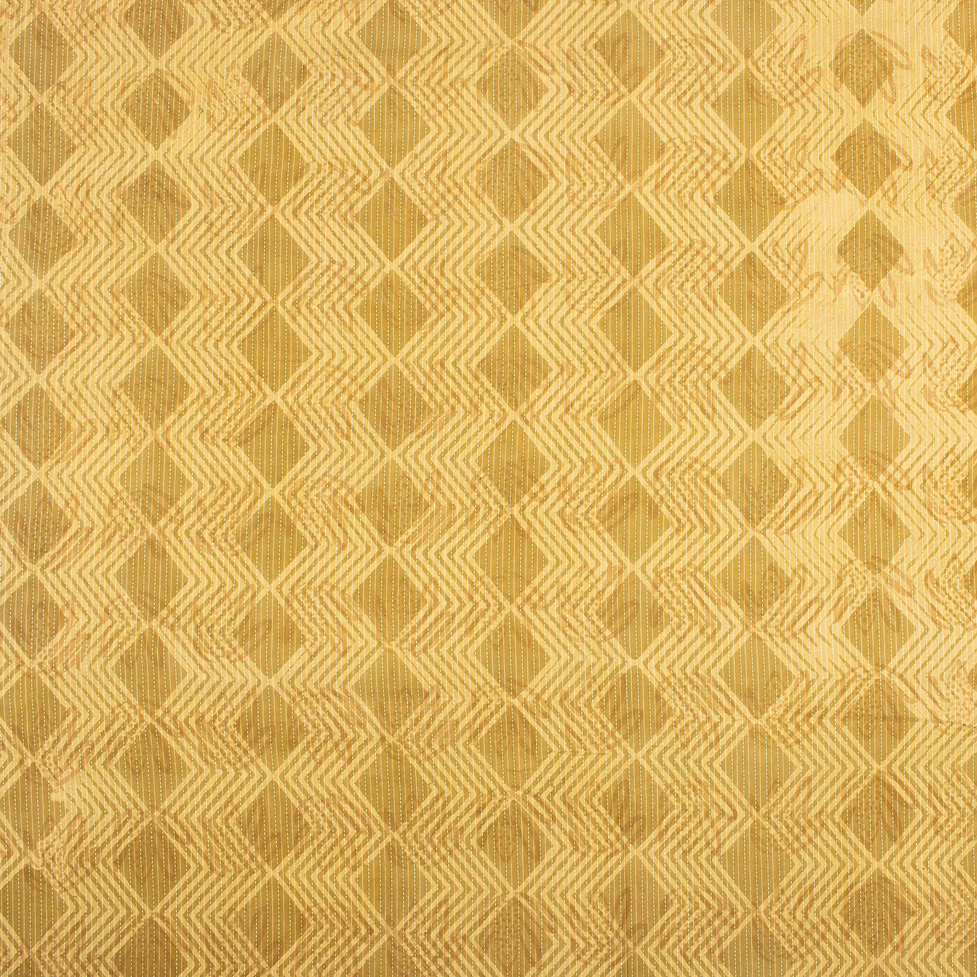 Indian  Print Cotton Kantha Running Fabric - Image 2