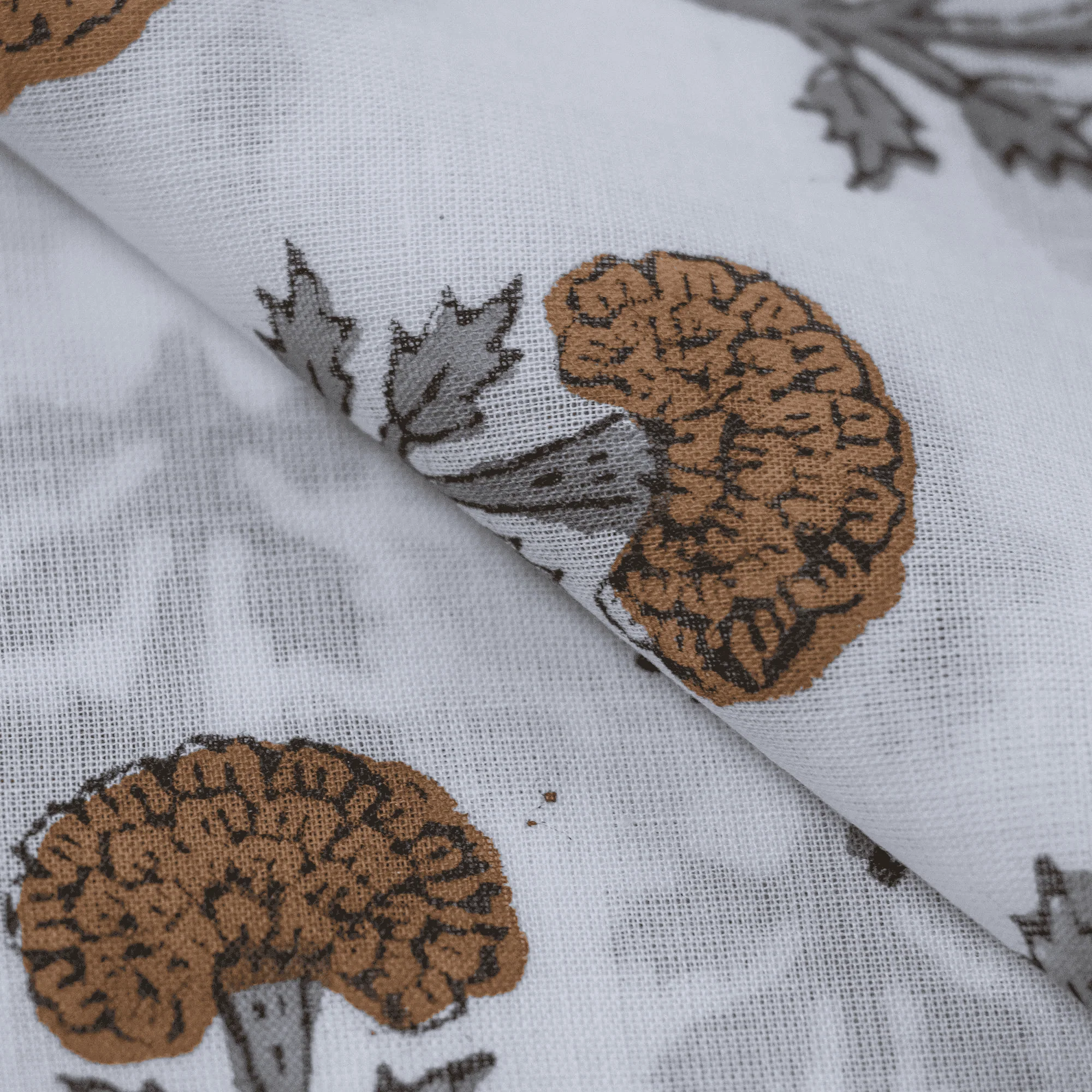 Stylish Indian Handcrafted Block Print Pure Cotton Orange Floral Fabric for Kurti - Image 3