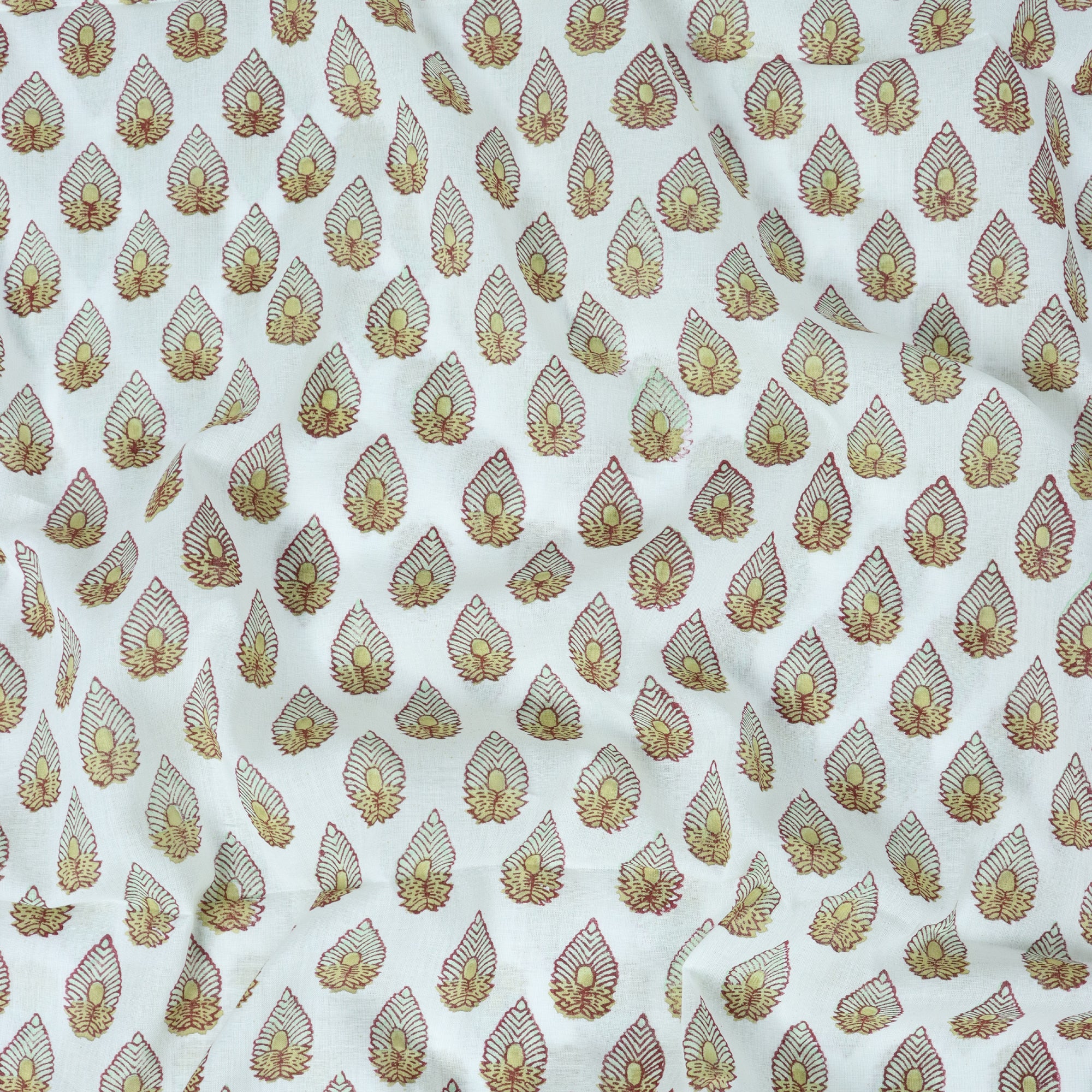 Indian Hand Block Printed Pure Cotton Fabric Cloth