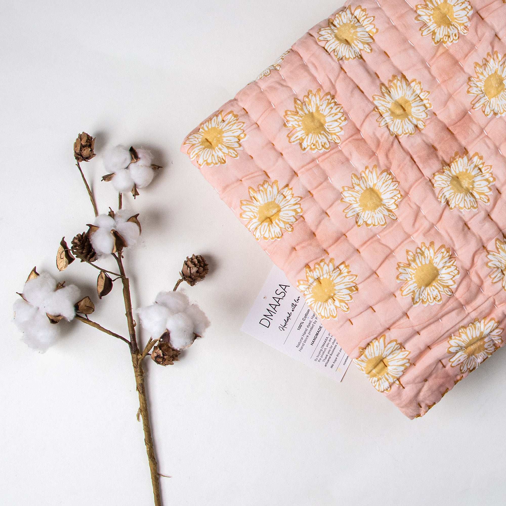 Luxury quilted handblock Printed Pure Cotton Handcrafted Baby Blankets