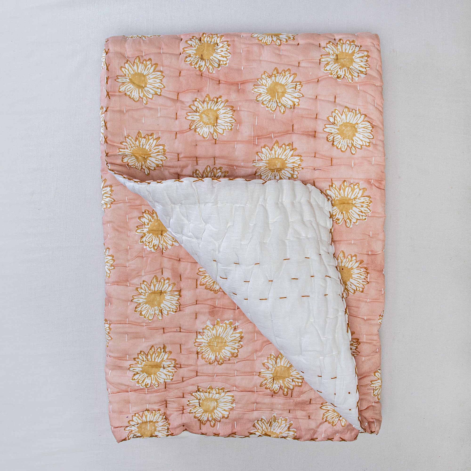 Luxury quilted handblock Printed Pure Cotton Handcrafted Baby Blankets - Image 4